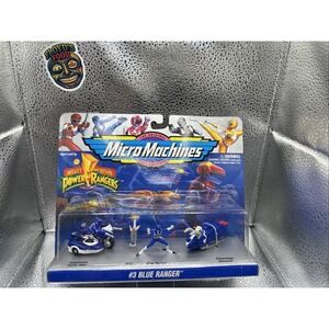 Vintage‎ New Micro Machines Mighty Morphin Power Rangers Set #3 BLUE RANGER